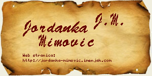 Jordanka Mimović vizit kartica